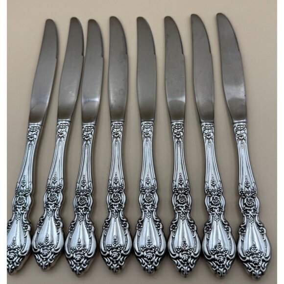 8 Oneida OCO WORDSWORTH Dinner Knives USA Glossy Stainless Steel Flatware - Picture 4 of 8